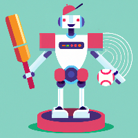 Robot playing baseball