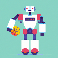 Robot playing basketball