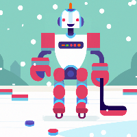 Robot playing hockey